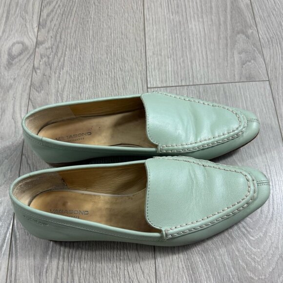 Vagabond Mint Green Leather Women's Loafers - Picture 2 of 11